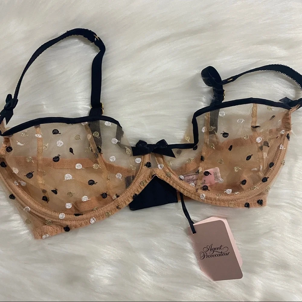 Agent Provocateur Brie Polka Dot Demi Bra NWT - Picture 4 of 7